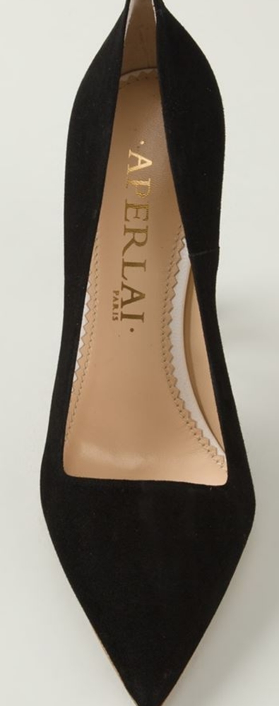 Aperlai Paris Serrated heel pumps.